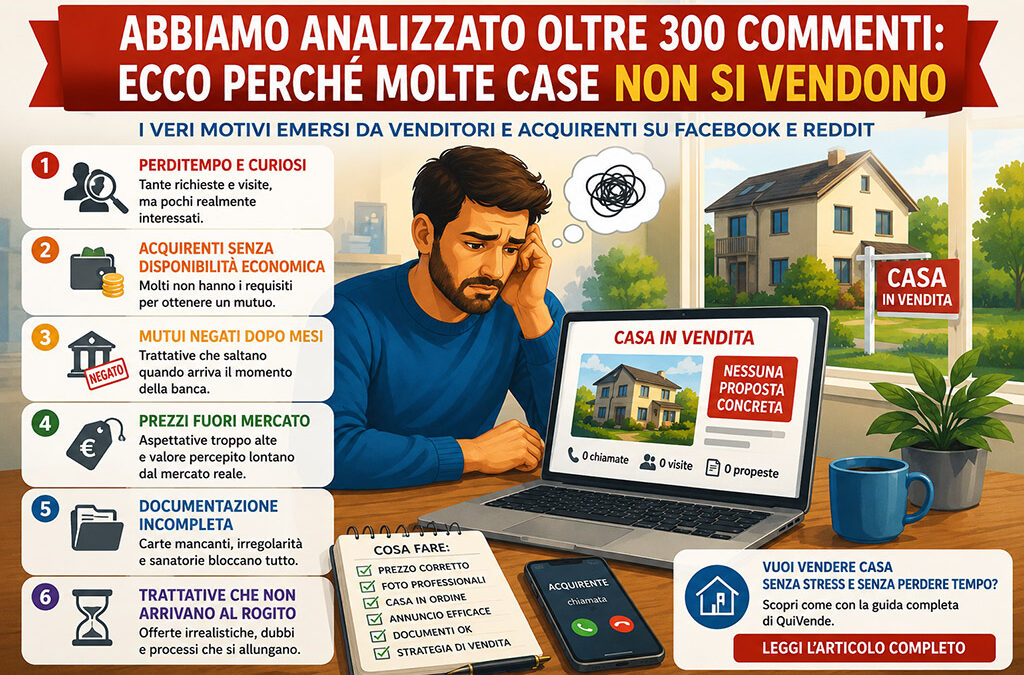 Abbiamo analizzato oltre 300 commenti: ecco perché molte case non si vendono