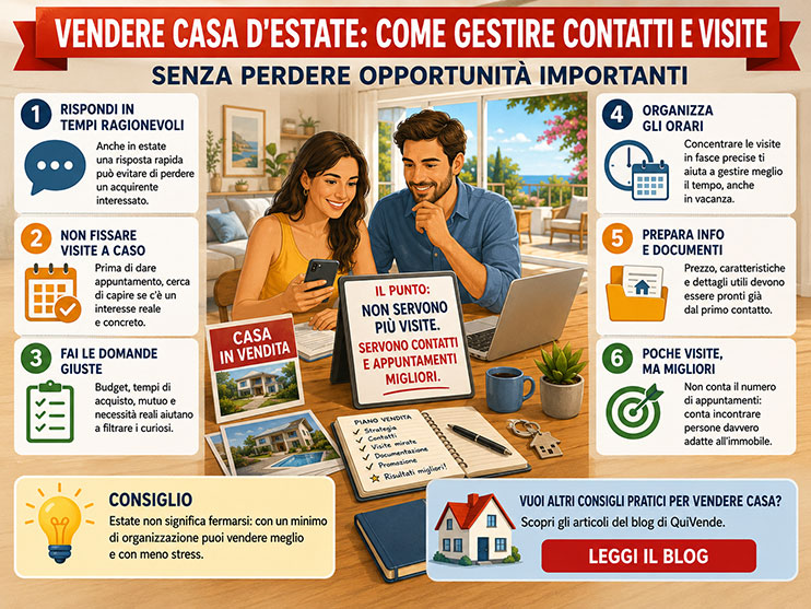 Vendere casa d’estate: come gestire contatti e visite senza perdere opportunità